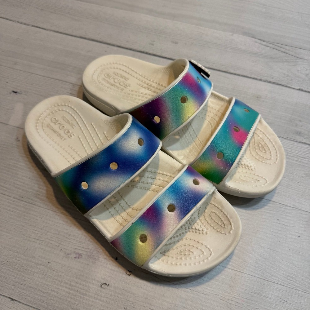 Crocs Classic Solarized Tie‎ Dye Two-Strap Sandals Men 5/Womens 7